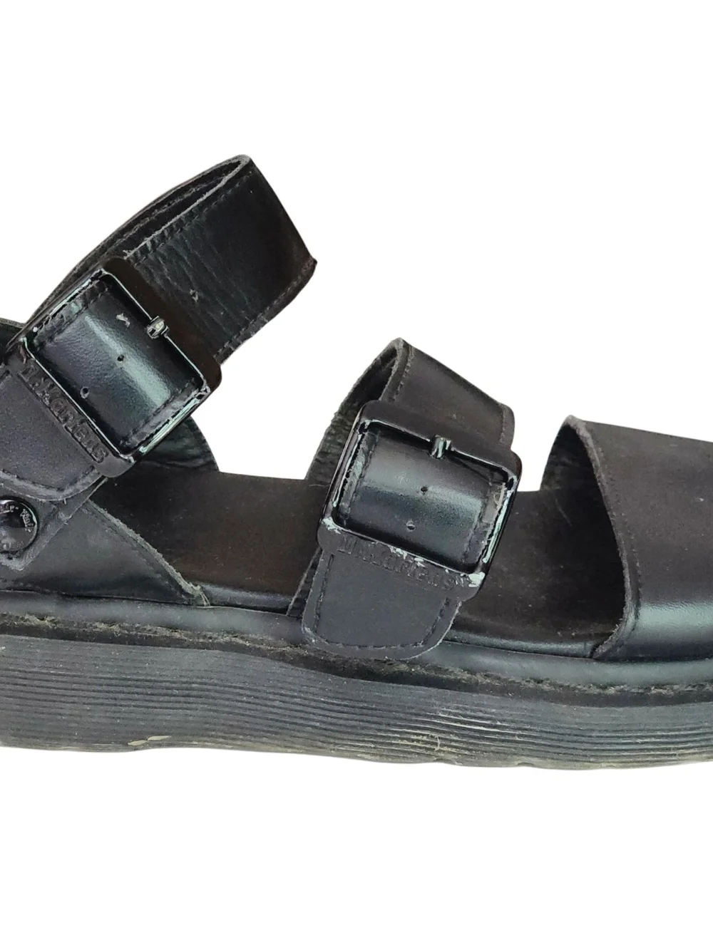 Dr. Martens Women's Black Leather Triple-Strap‎ Sandals